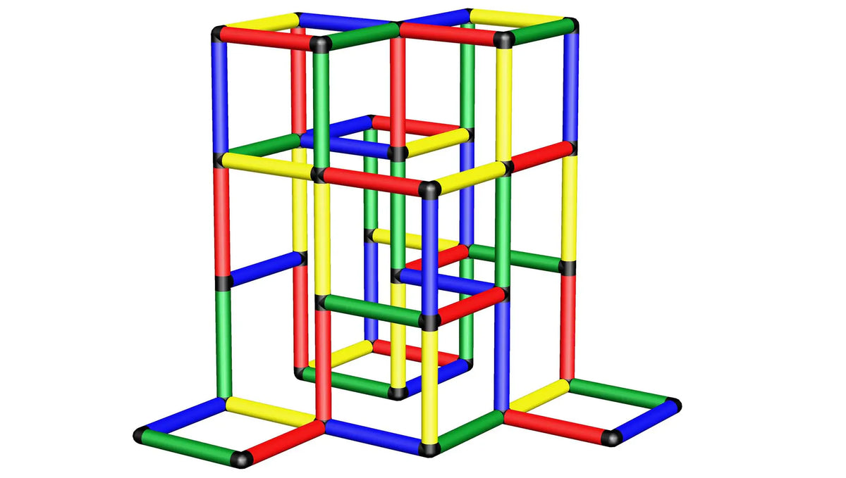 Three-dimensional view of three connected QUADRO climbing towers