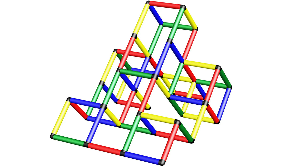 Three-dimensional view of a sloping tiered QUADRO climbing pyramid